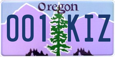 OR license plate 001KIZ