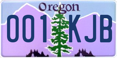 OR license plate 001KJB