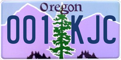 OR license plate 001KJC