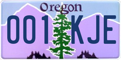 OR license plate 001KJE