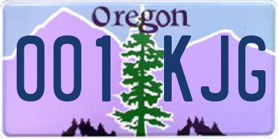 OR license plate 001KJG