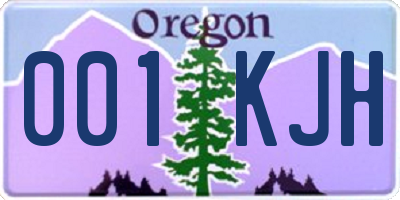 OR license plate 001KJH