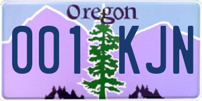 OR license plate 001KJN