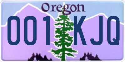 OR license plate 001KJQ