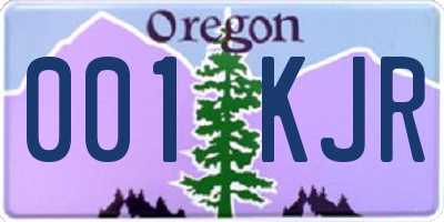 OR license plate 001KJR