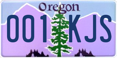 OR license plate 001KJS