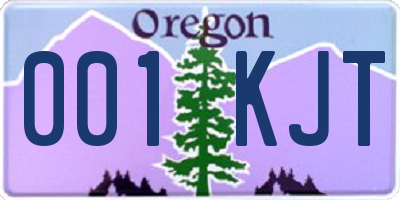 OR license plate 001KJT