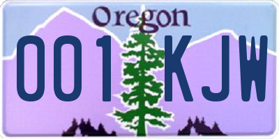 OR license plate 001KJW