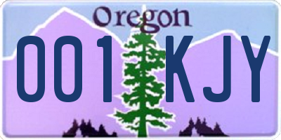 OR license plate 001KJY