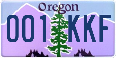 OR license plate 001KKF