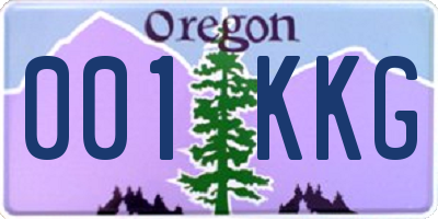 OR license plate 001KKG