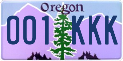 OR license plate 001KKK