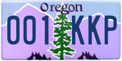 OR license plate 001KKP