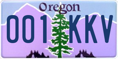 OR license plate 001KKV