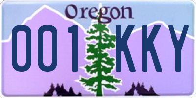 OR license plate 001KKY