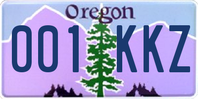 OR license plate 001KKZ