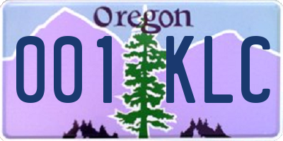 OR license plate 001KLC