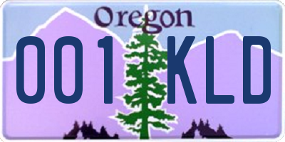 OR license plate 001KLD