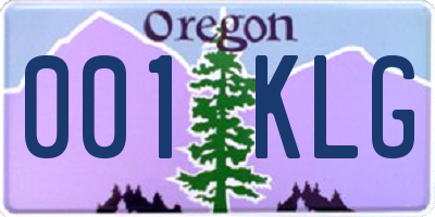 OR license plate 001KLG