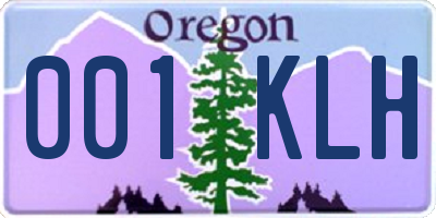 OR license plate 001KLH