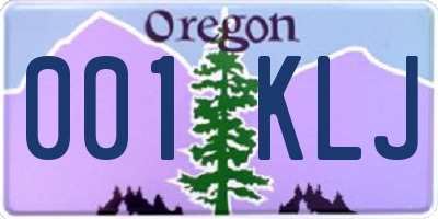 OR license plate 001KLJ