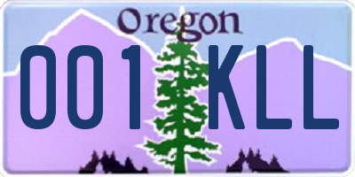 OR license plate 001KLL