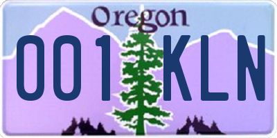 OR license plate 001KLN