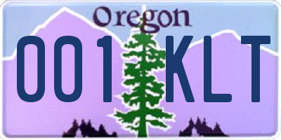 OR license plate 001KLT