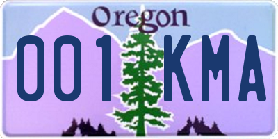 OR license plate 001KMA