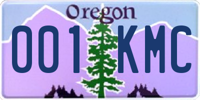 OR license plate 001KMC