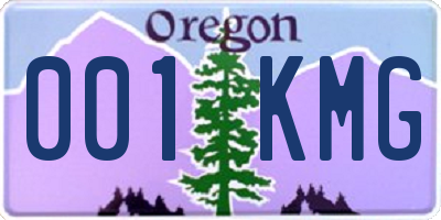 OR license plate 001KMG