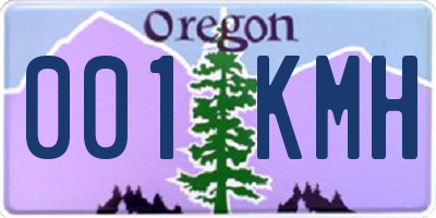 OR license plate 001KMH