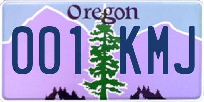 OR license plate 001KMJ