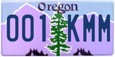 OR license plate 001KMM