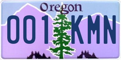 OR license plate 001KMN