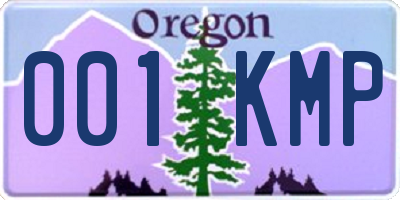 OR license plate 001KMP