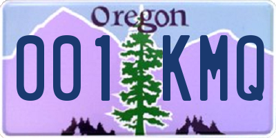 OR license plate 001KMQ