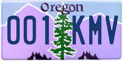 OR license plate 001KMV