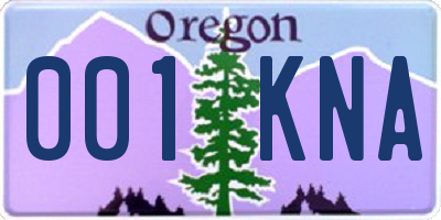 OR license plate 001KNA