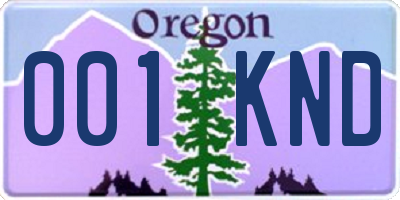 OR license plate 001KND