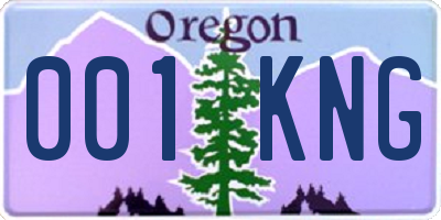 OR license plate 001KNG