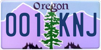 OR license plate 001KNJ