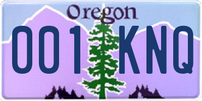 OR license plate 001KNQ