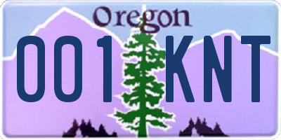 OR license plate 001KNT