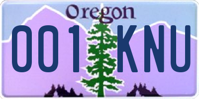 OR license plate 001KNU