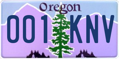 OR license plate 001KNV