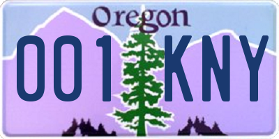 OR license plate 001KNY