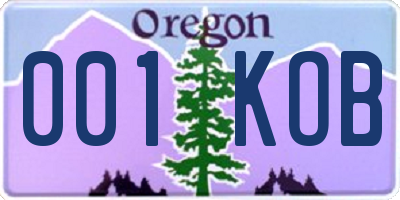 OR license plate 001KOB