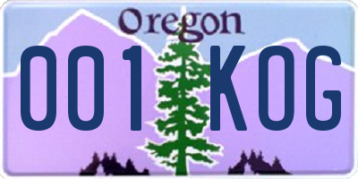 OR license plate 001KOG