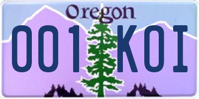 OR license plate 001KOI